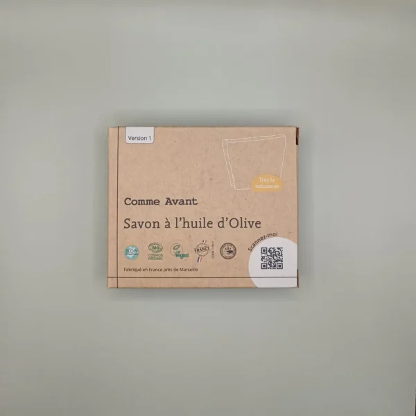 Photo d'un savon à l'huile d'olive de la marque Comme avant
